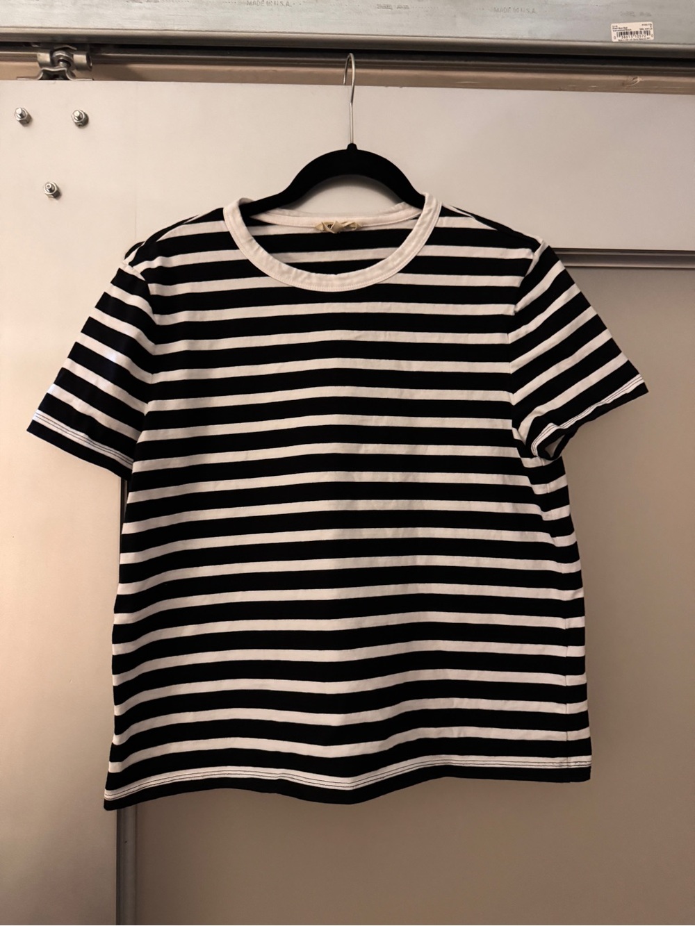 Madewell Black and White Striped Short Sleeve Tee
